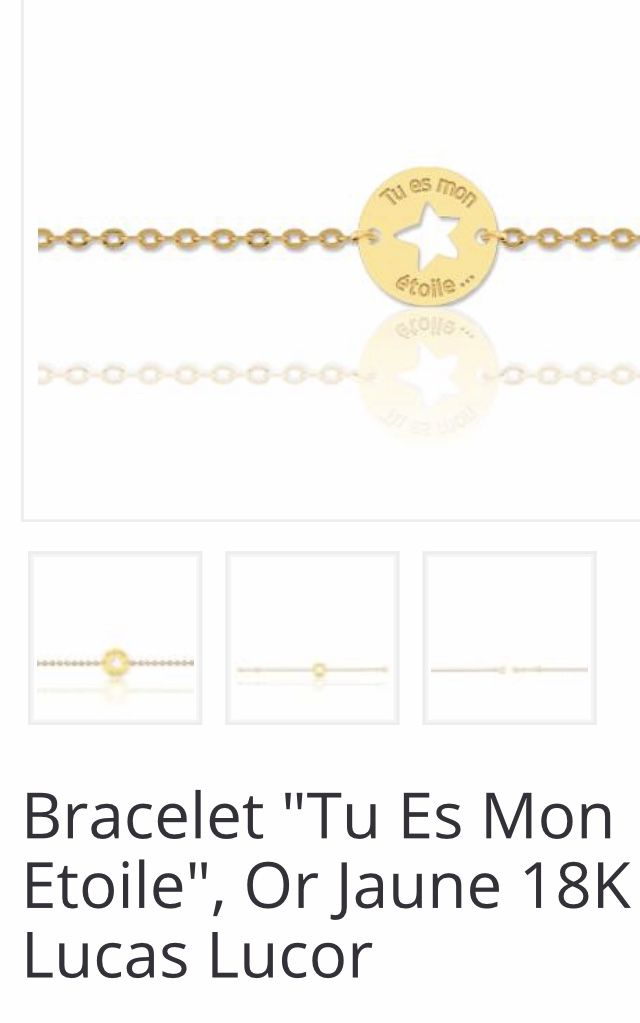 Bracelet enfant or 18K 750Lucas Lucor etoile fabrication francaise